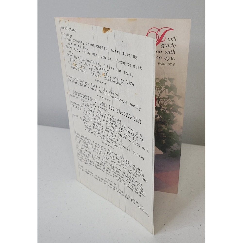 First‎ Congregational Church Brimley Michigan Sunday Bulletin Ephemera 1991